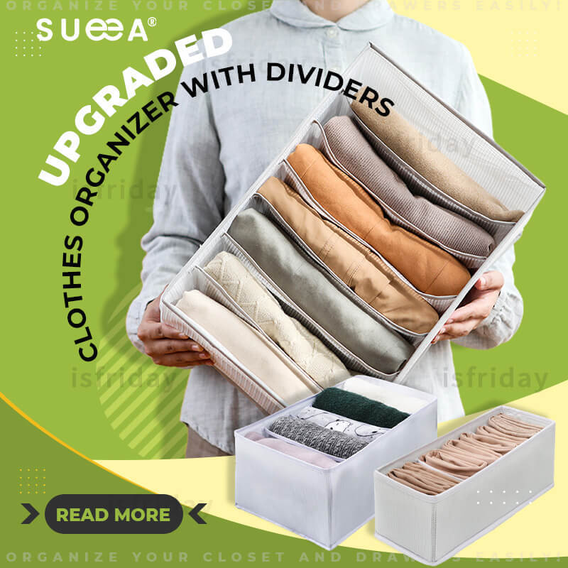Sueea® Upgraded Clothes Organizer With Dividers