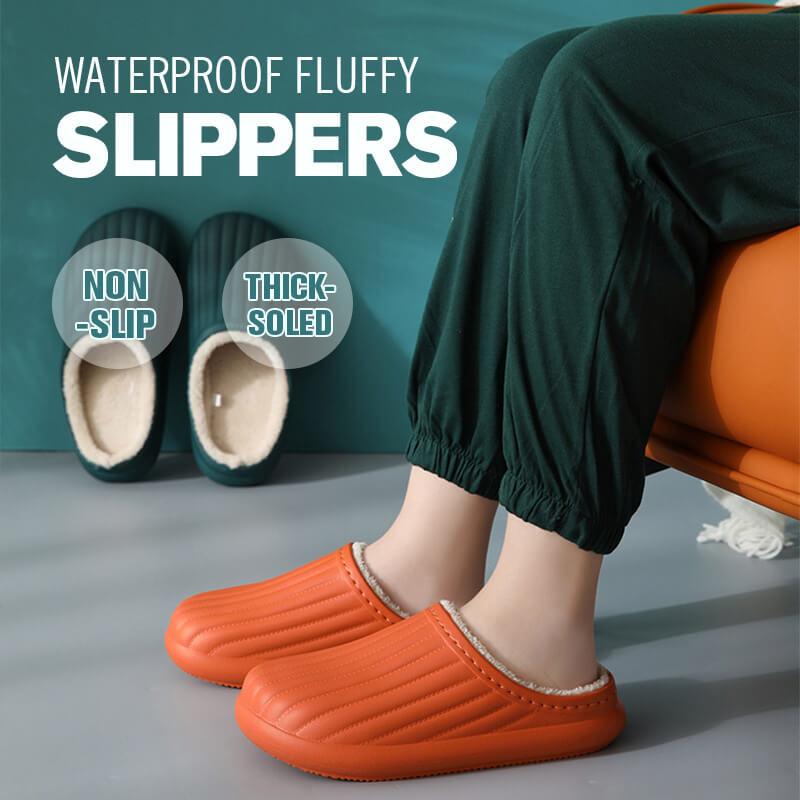 Thick-soled Non-slip Waterproof Fluffy Slippers