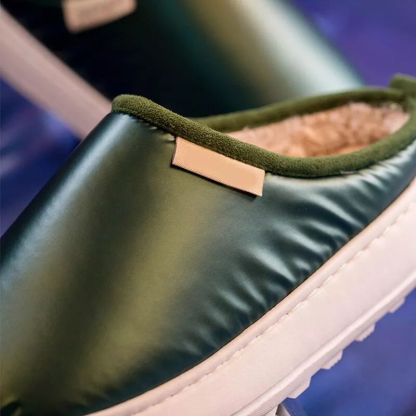 New Style Down Fabric Thick-Soled Warm Slippers