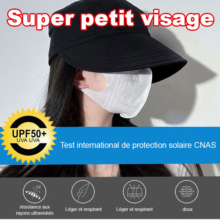 Chapeau de protection solaire visage nu résistant aux ultraviolets