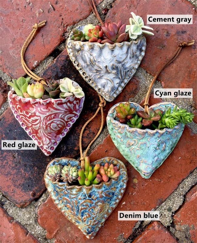 Jardinière de poche en forme de cœur pour plantes