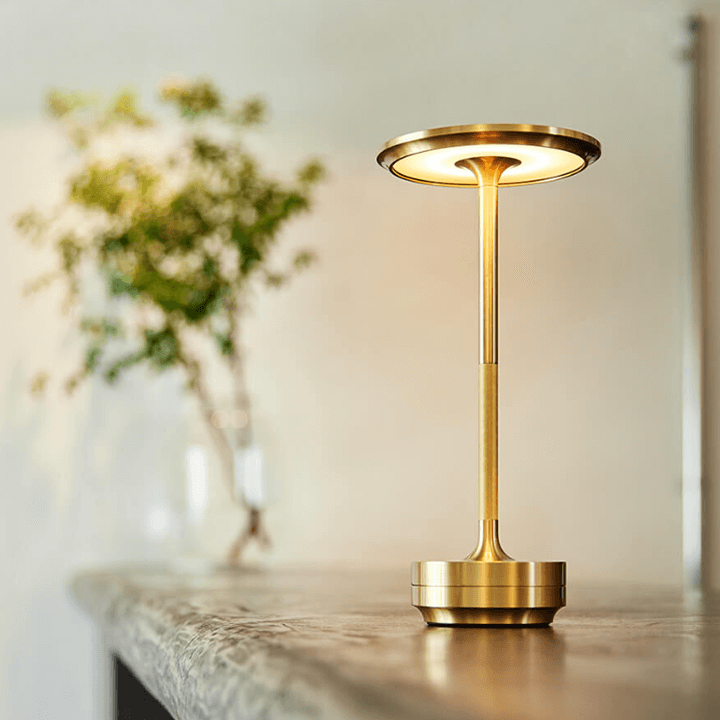 Lampe de table sans fil métallique - Lampe de bureau réglable et rechargeable