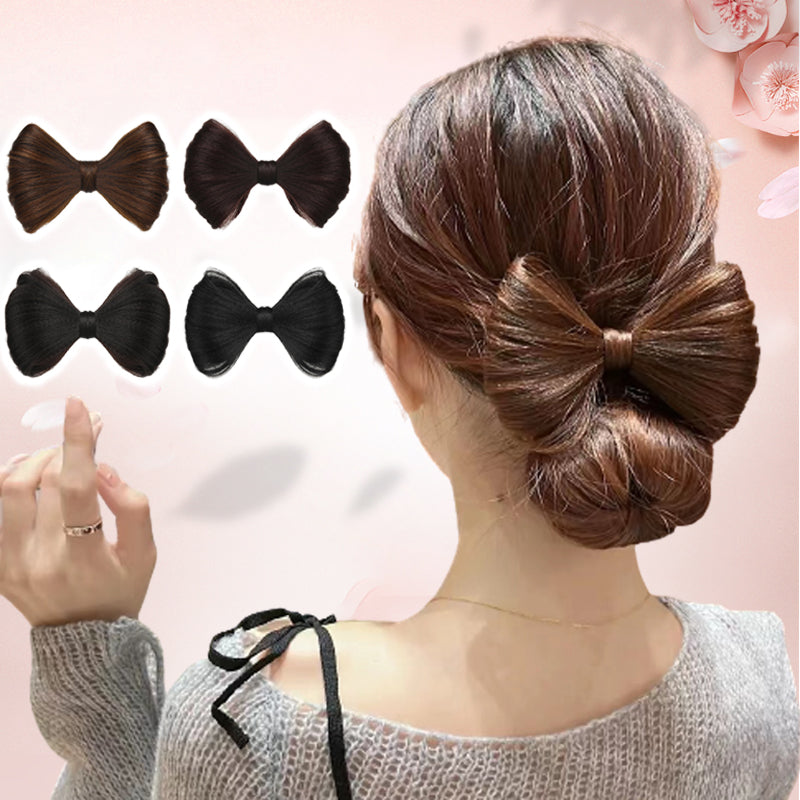 Bow knot wig hairpin fluffy cute double ball head
