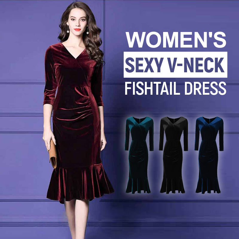 Women's Sexy V-neck Fishtail Dress