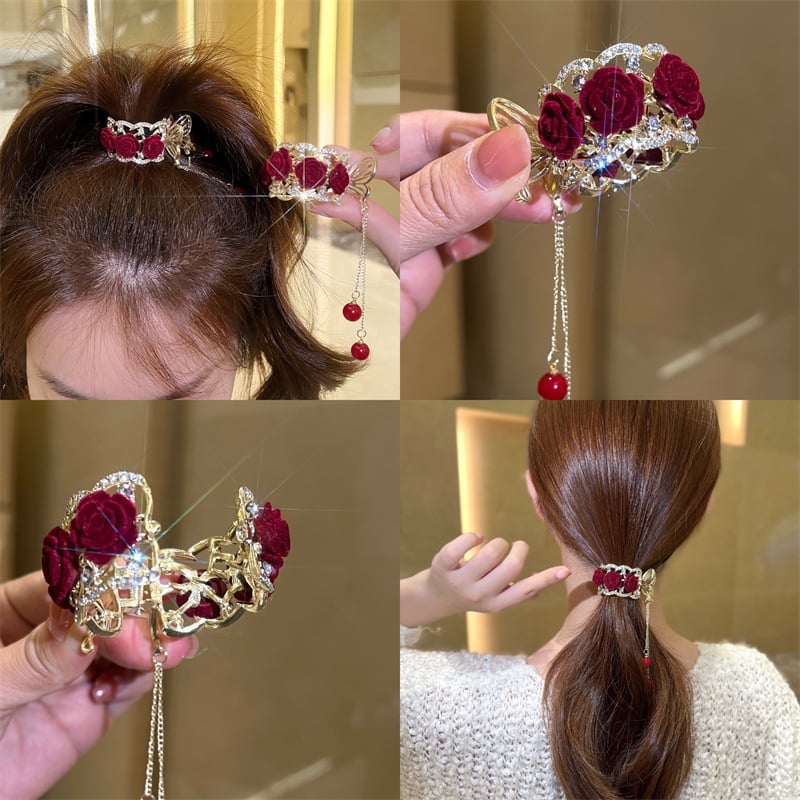Vintage rose hairpins