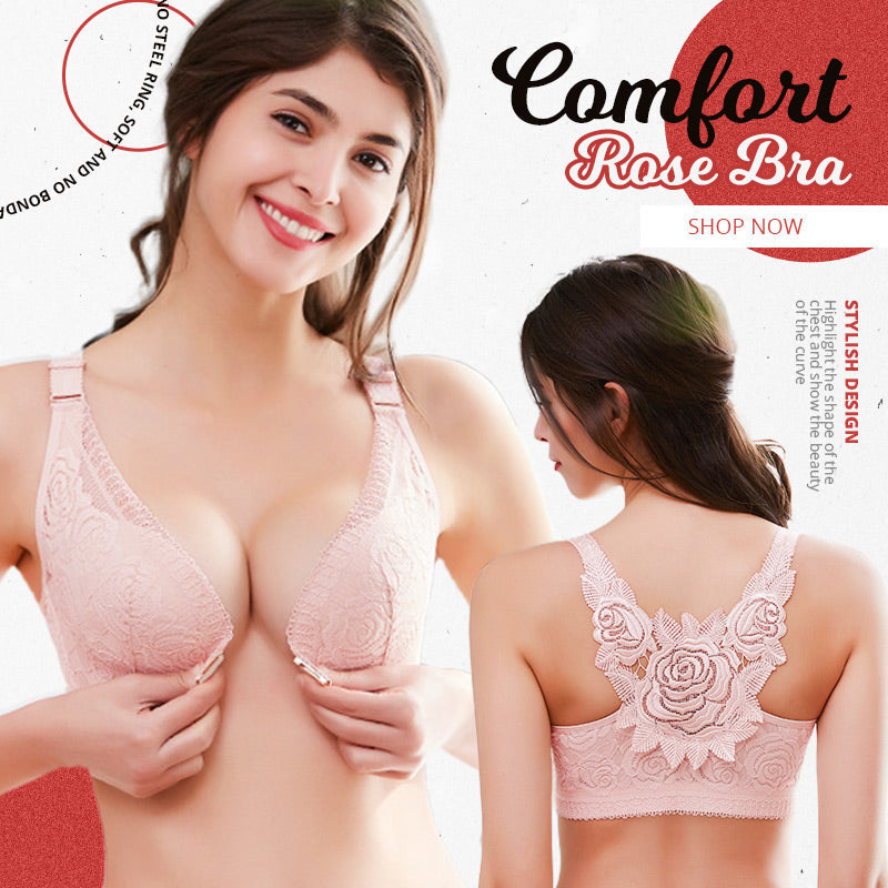 Easy front button sexy and comfort rose bra（NEW Arrival 30% OFF）