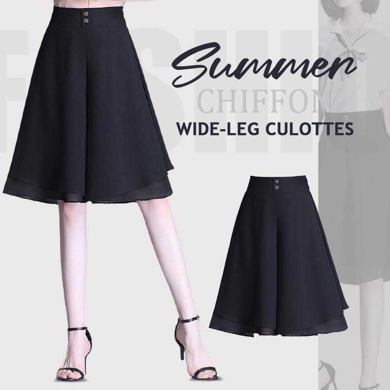 【Buy two, free shipping】Summer chiffon wide-leg culottes