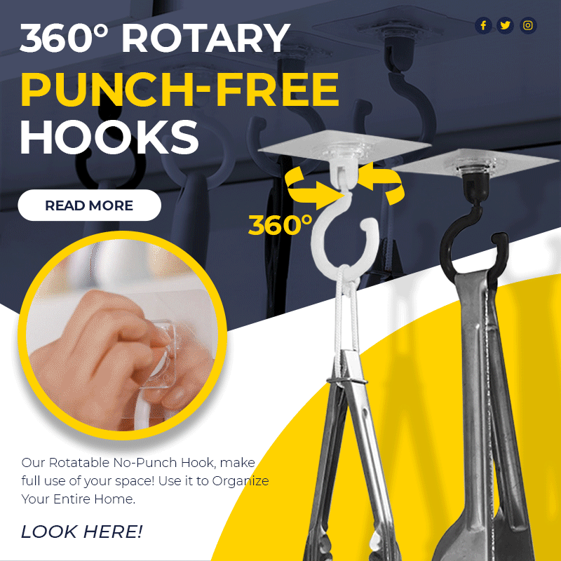 360° Rotary Punch-free Hooks（4PCS/SET）