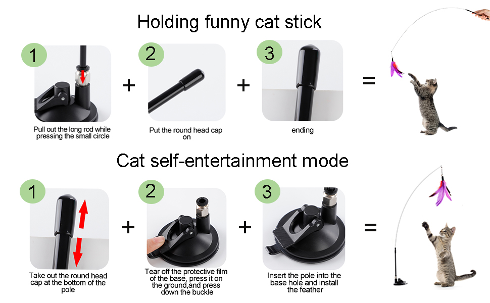 Funny cat stick operation method
