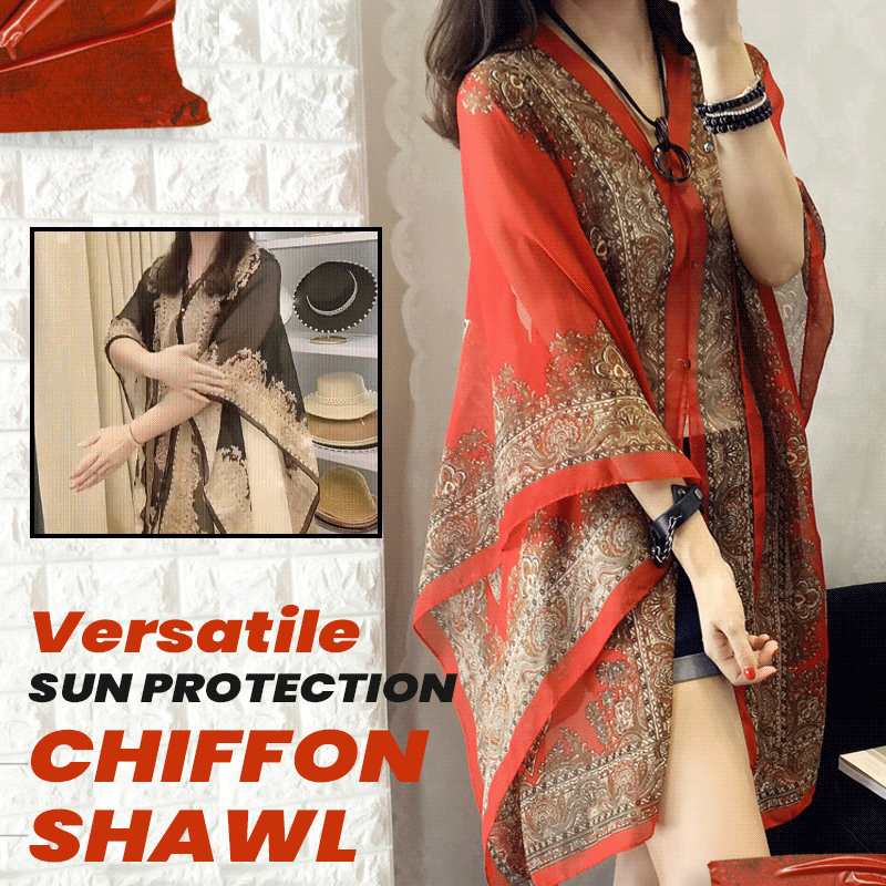 Versatile Sun Protection Chiffon Shawl