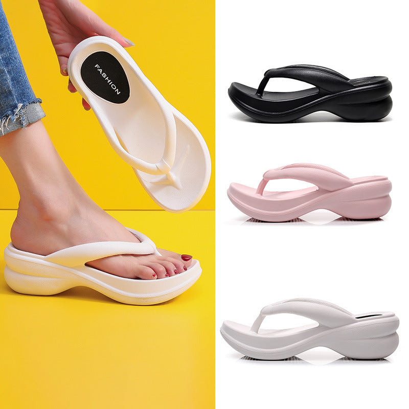 Korean Wedge Heel Platform Flip Flops