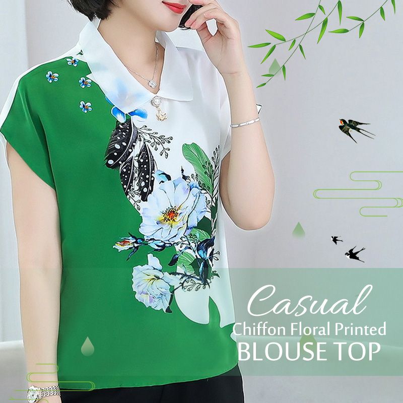 Casual Chiffon Floral Printed Blouse Top