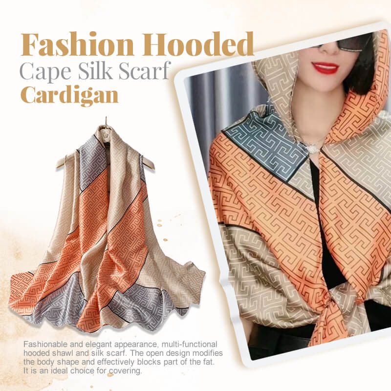 Fashion Hooded Cape Silk Scarf Cardigan