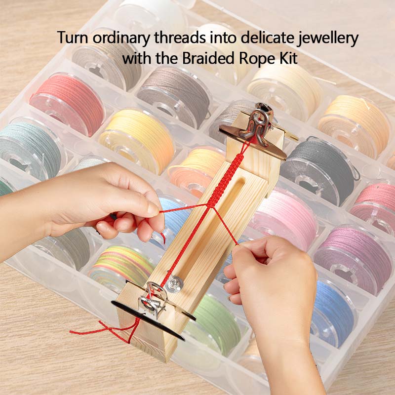 DIY Braided Rope Kit With Wood Frame 25 Colors Hand Bracelet Necklaces Rope  Knit Handmade Diy Chinese Knot Weave Handwork Tool