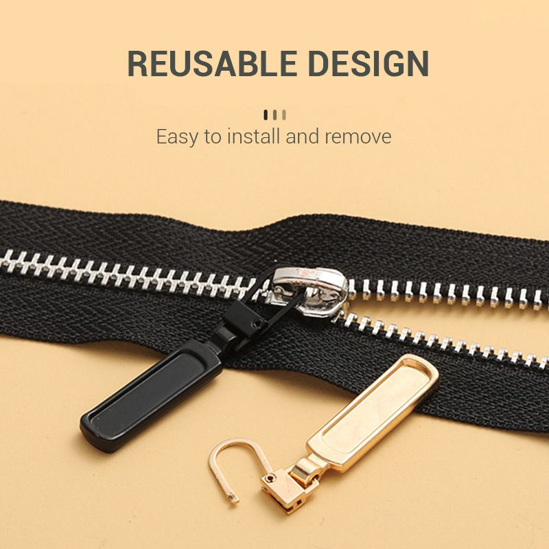 Tool-Free Detachable Stylish Zipper Pull 5pcs/pack