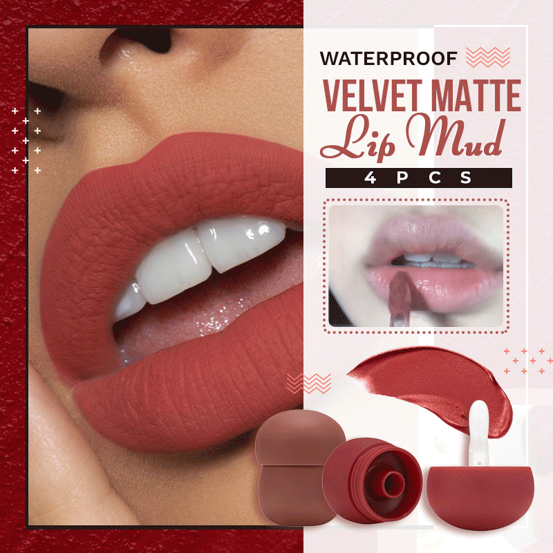 Waterproof Velvet Matte Lip Mud 4pcs