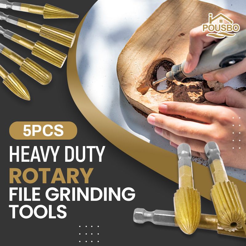 Pousbo® 5pcs Heavy Duty Rotary File Grinding Tools
