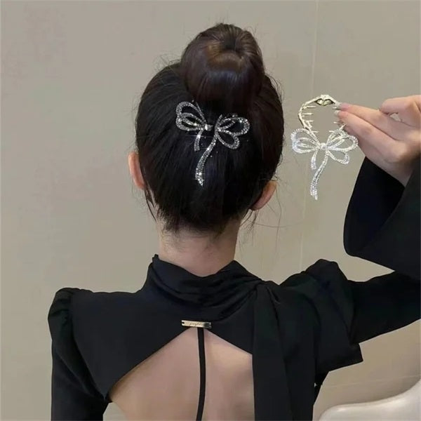 Temperament Bow Ponytail Buckle Hairpin