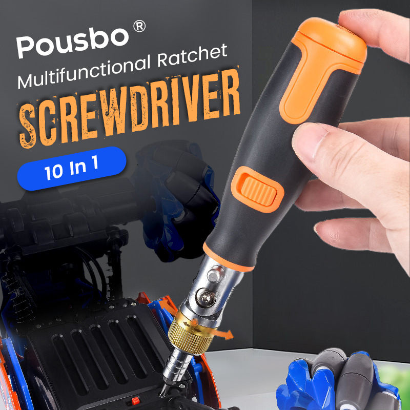 Pousbo® Multifunctional Ratchet Screwdriver 10 In 1