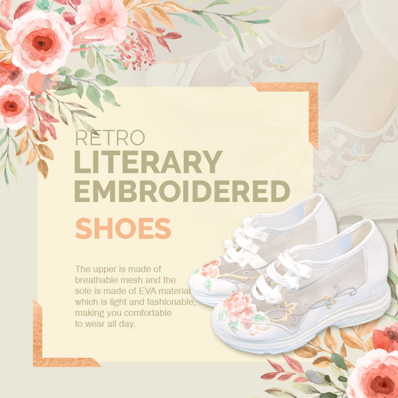 (Hot Sale - 30% OFF)Retro Literary Embroidered Shoes