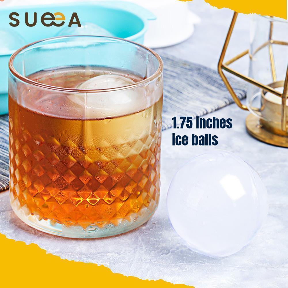 Sueea Silicone 4-Ball Ice Ball Maker Mold Ice Cube Mold