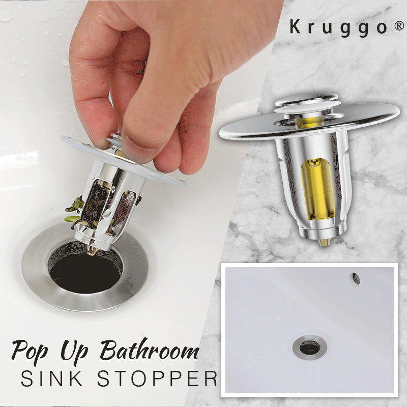 Kruggo® Pop Up Bathroom Sink Stopper