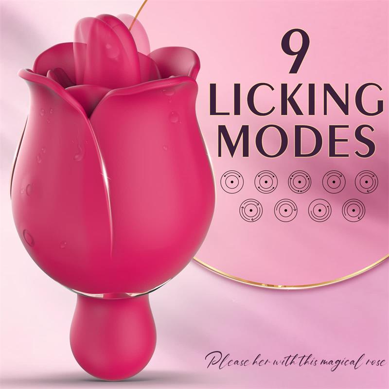 9 Licking Modes & 9 Powerful Vibration Rose Toy