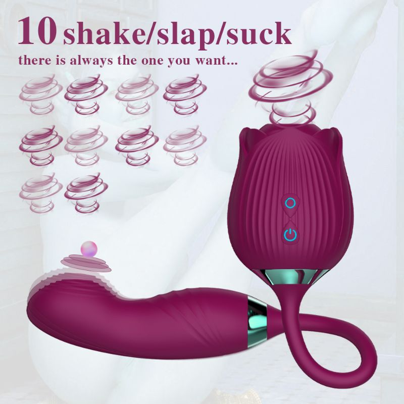 10 Sucking 10 Vibration Modes G Spot Rose Toy Clitoral Vibrator