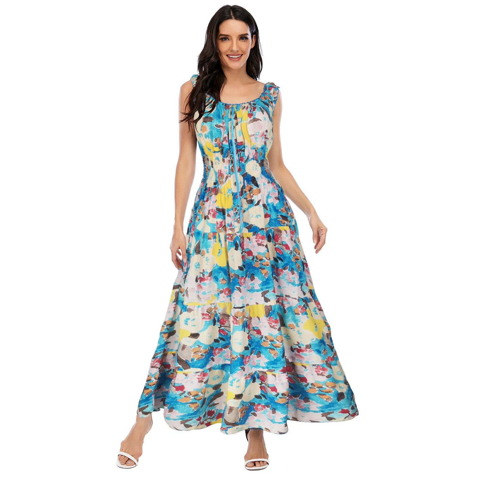 Sleeveless Floral Dresses Ostoo