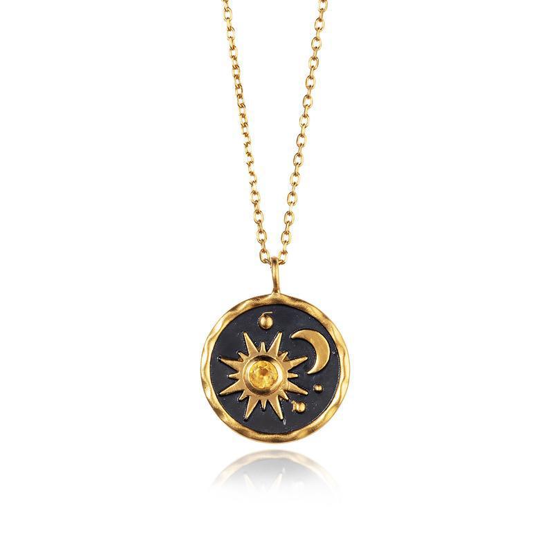 Vintage Sun Moon Necklace