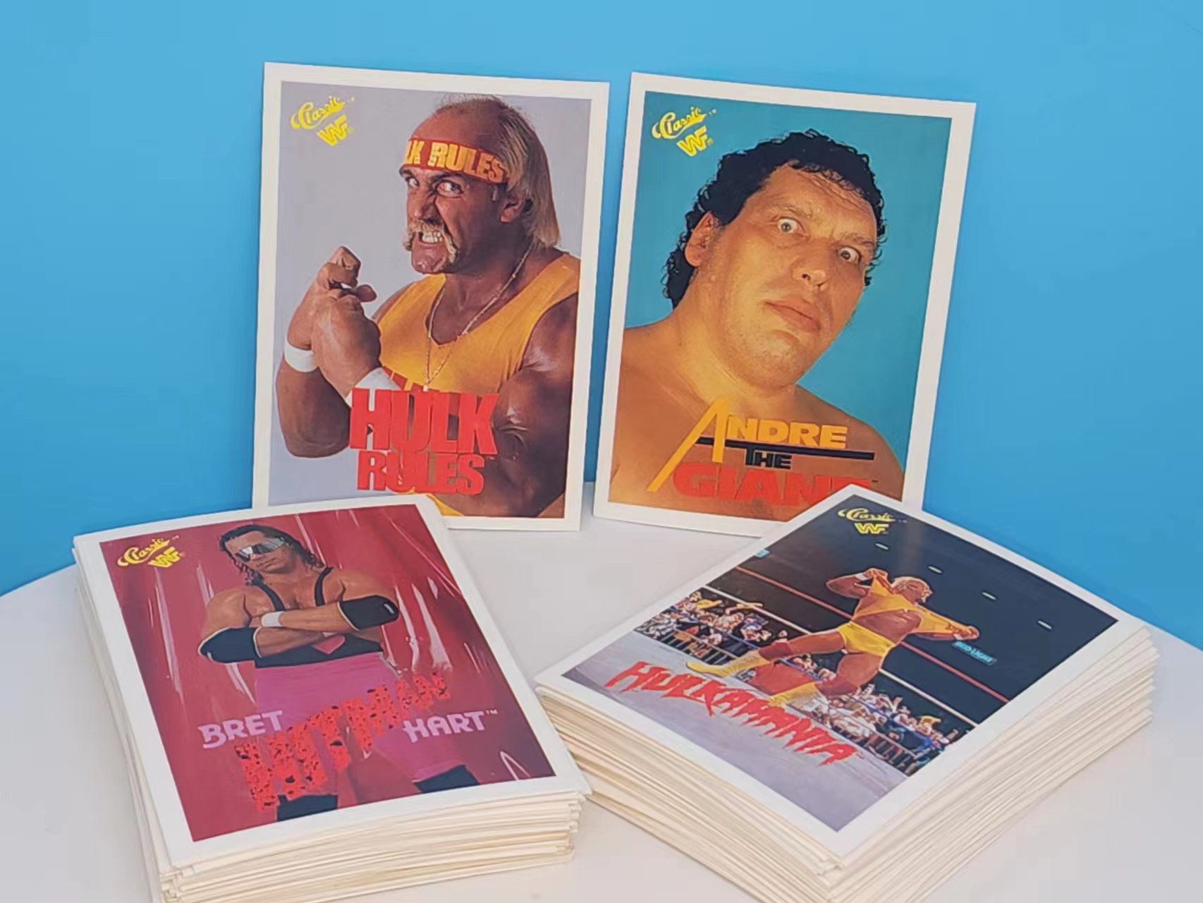 10 Random WWF 1990 Trading Cards