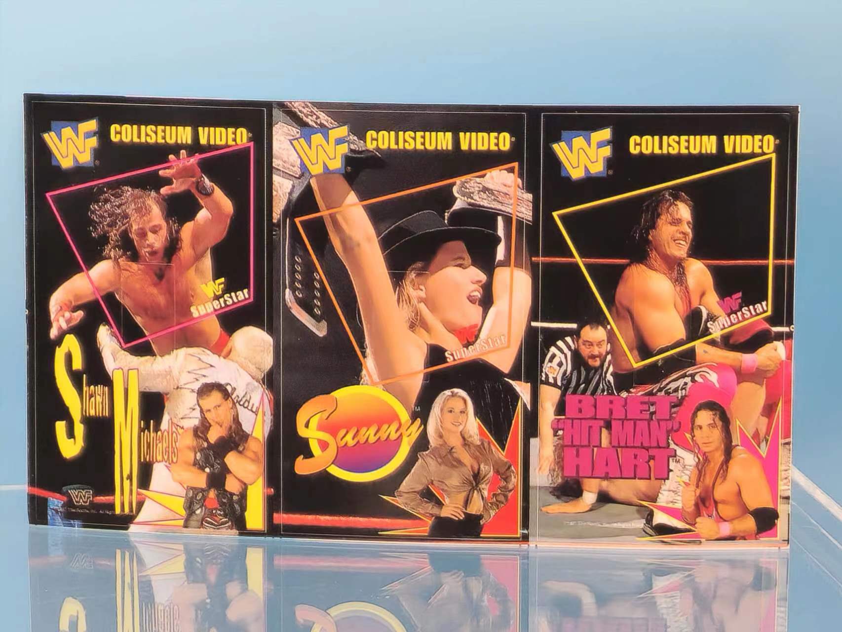WWE Coliseum Home Video Door Hanger Stickers Bret Hart Shawn Michaels Sunny