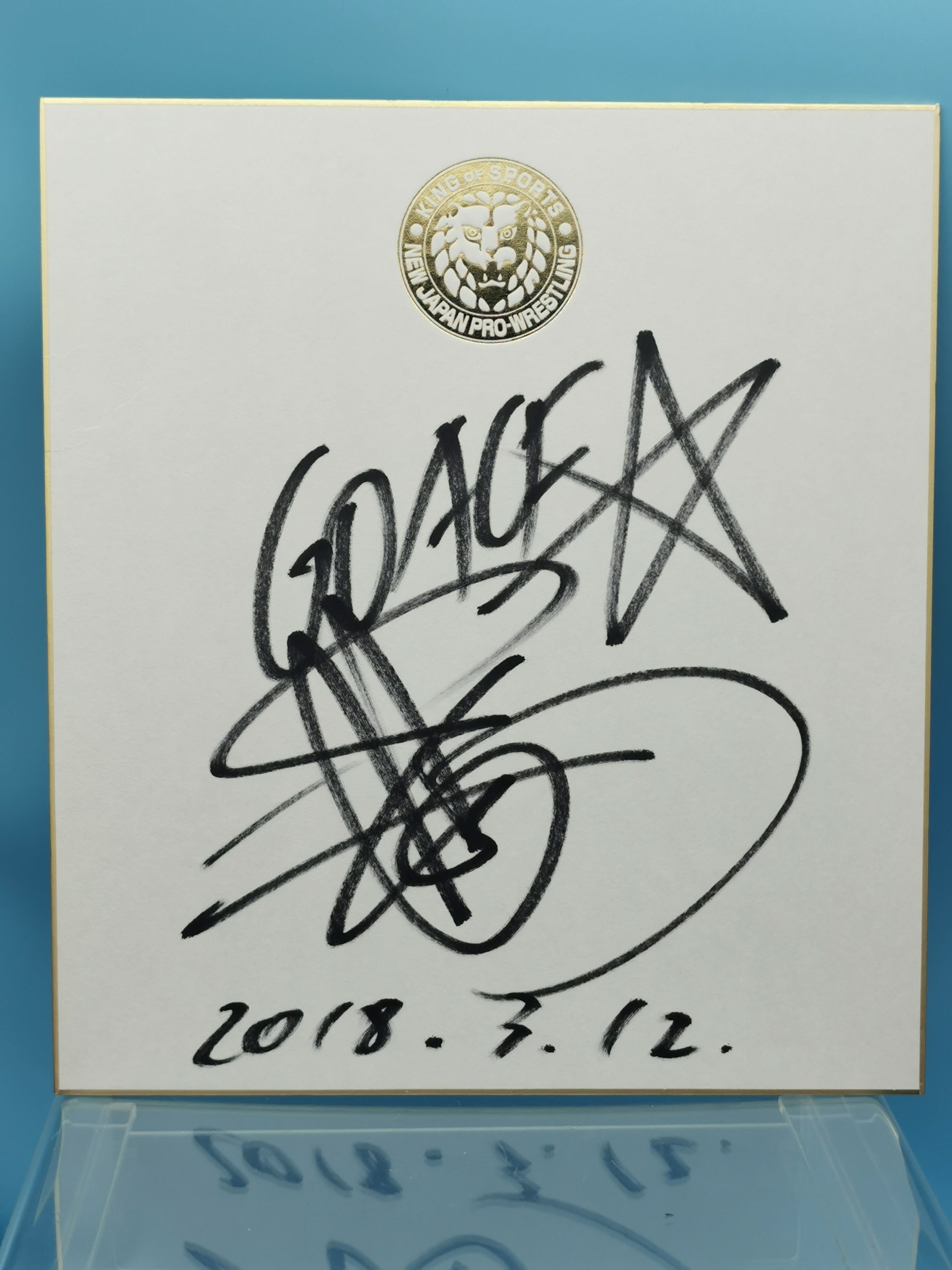 New Japan Pro Wrestling Official Shikishi Autograph Hiroshi Tanahashi