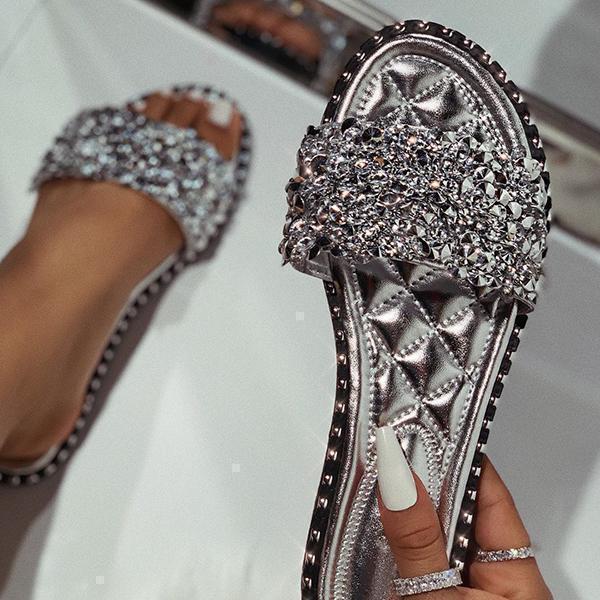 Shoemona Casual Beaded Flat Slippers