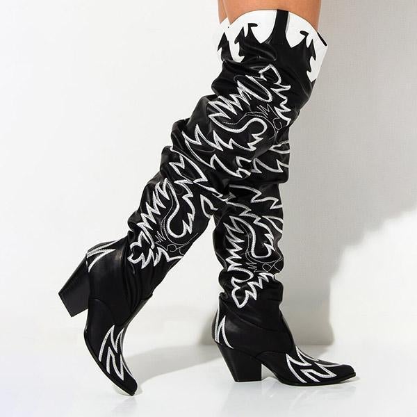 Shoemona Western Over The Knee Boots