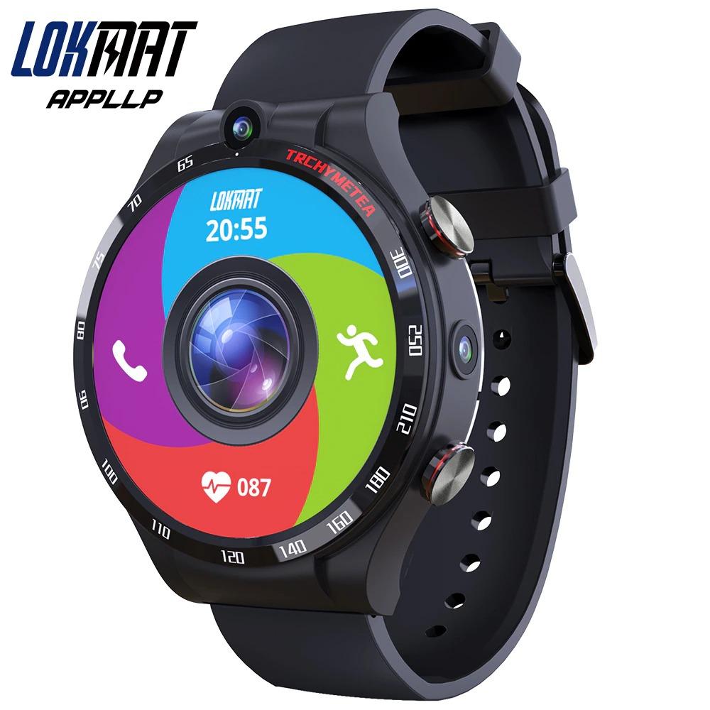 LOKMAT APPLLP 4 Smart Watch Phone Android 10.7 Wifi Dual Camera Full Round Touch 4G 128G GPS