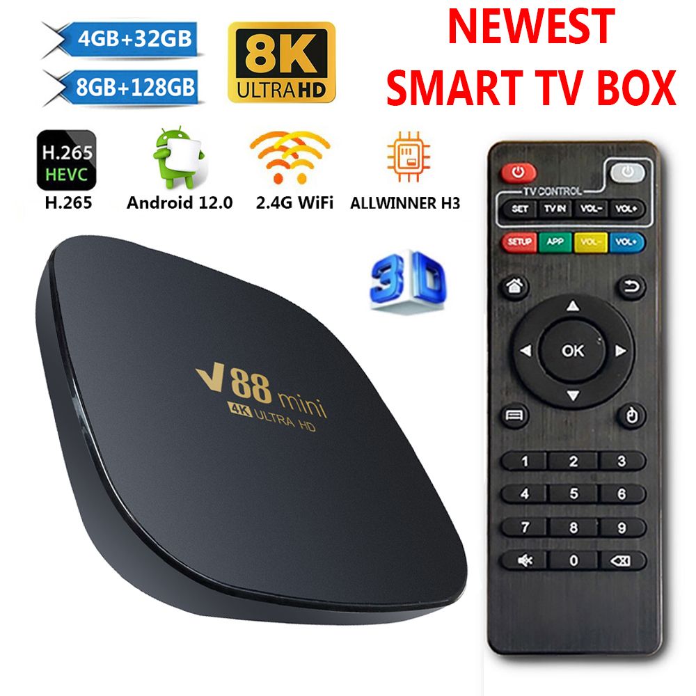 Smart Tv Box Wifi Home Media Player Hd Digital With Remote Control