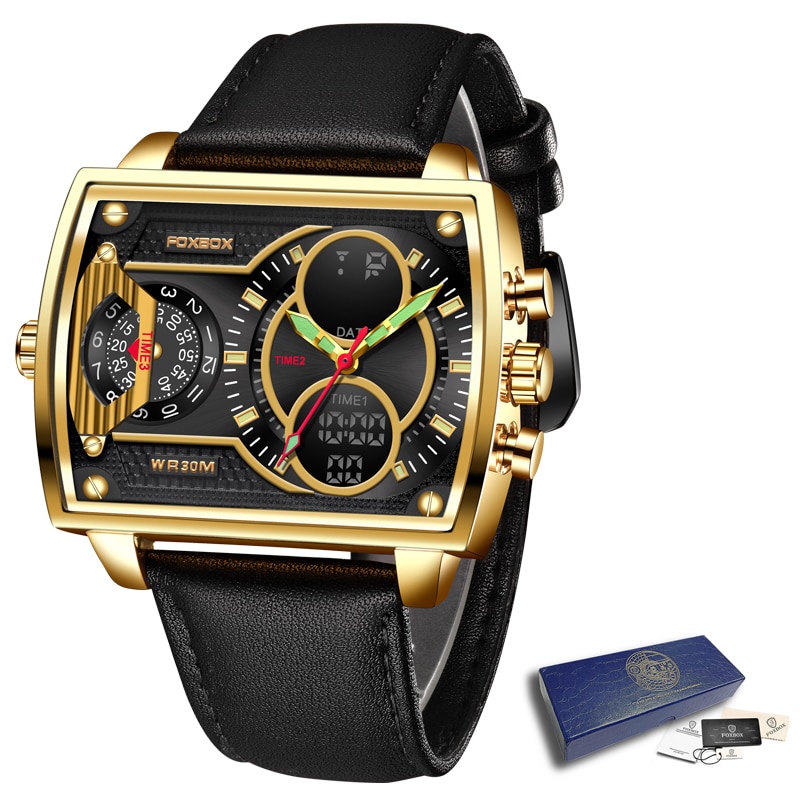 LIGE Watches For Men FOXBOX Luxury Brand Sport Wristwatch Waterproof Military Smartwatches-A1Smartshop