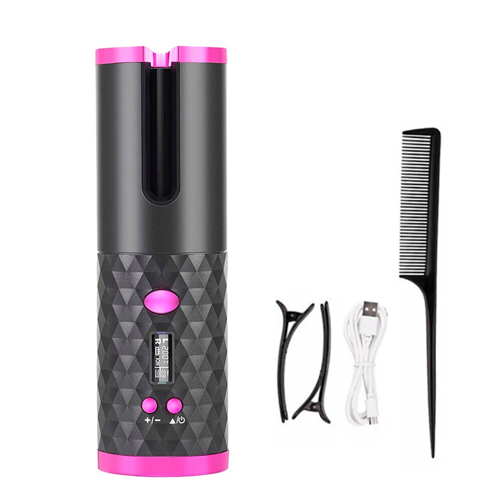 Cordless Automatic Hair Curler Rollers for woman Curling Iron Curls Waves USB recharge Ceramic Curly Rotating Curling Styer Tool