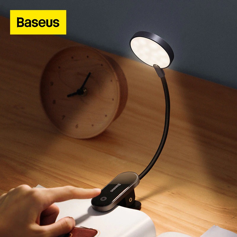Baseus LED Clip Table Lamp Stepless Dimmable Wireless Desk Lamp Touch USB Rechargeable -A1Smartshop