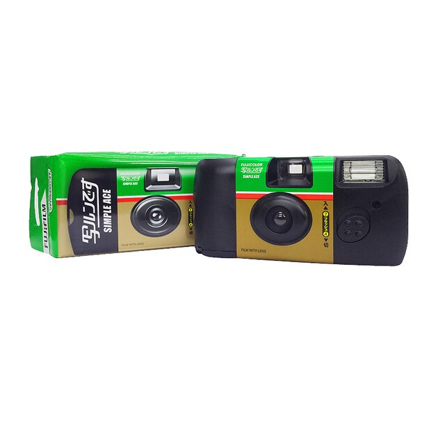 Fujifilm Fuji SIMPLE ACE ISO 400 35mm Power Flash 27 Photo Exposures Single Use One Time Use Film Camera-A1Smartshop