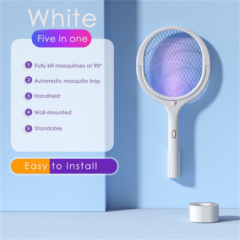 2022 Xiaomi 5 In1 Electric USB Rechargeable Mosquito Electric Mosquito Swatter Killer Lamp -A1Smartshop