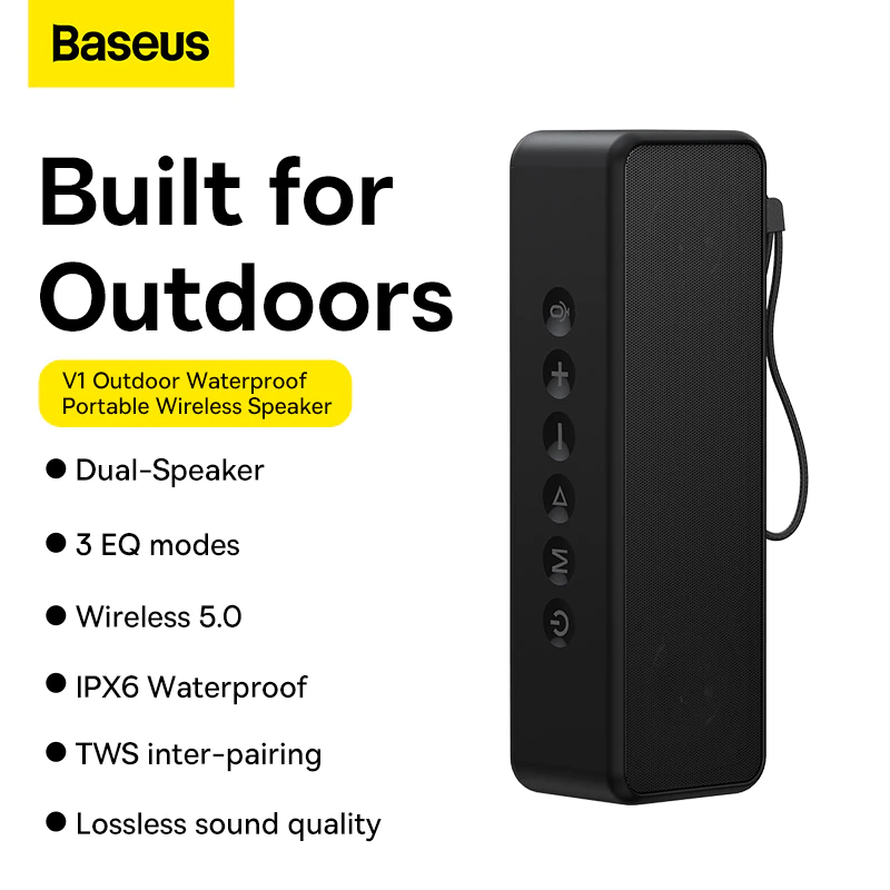 Baseus V1 Bluetooth Speaker Outdoor IPX6 Waterproof Stereo Mini Protable Sound Box-A1Smartshop