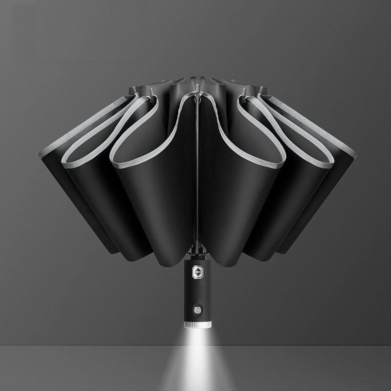 New Xiaomi Folding Light-emitting LED Reverse Umbrella Ten-bones Three-folding Automatic Umbrella-A1Smartshop