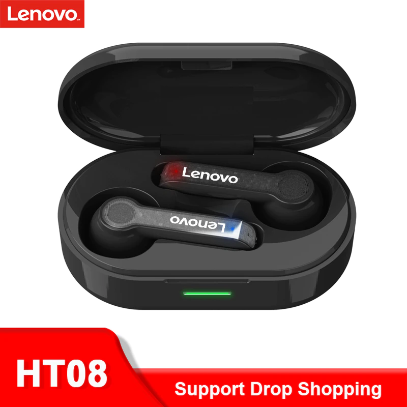 Lenovo HT08 TWS Earbuds Original Official Earphones Wireless Bluetooth Headphones Sport Hands-free Headset Earphone with Mic