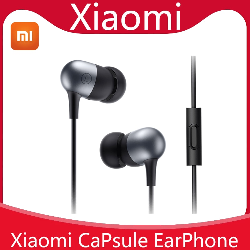 2022 NEW Original Xiaomi Capsule Earphone 3.5mm In-Ear Stereo Headset With Microphone Wire Control Headphone