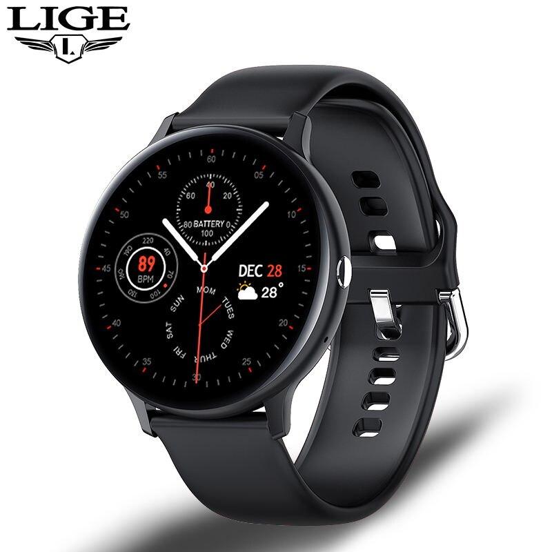 LIGE Bluetooth  Smart Watch Men Full Touch Fitness Tracker IP67 Waterproof Heartrate Monitor