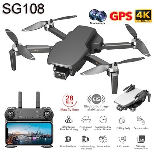 SG108 WiFi GPS Drone brushless Motor FPV drone 240 Grams flight for 25 min RC Distance 1km RC Quadcopter