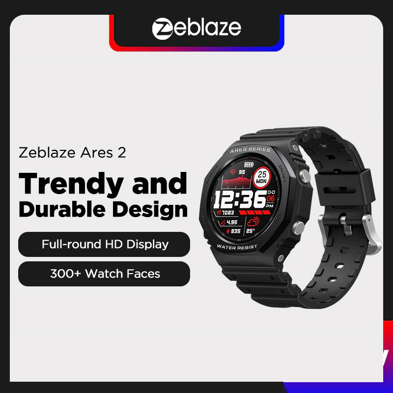 New Zeblaze Ares 2 Rugged Fashion Smart watch 50M Waterproof Long Battery Life
