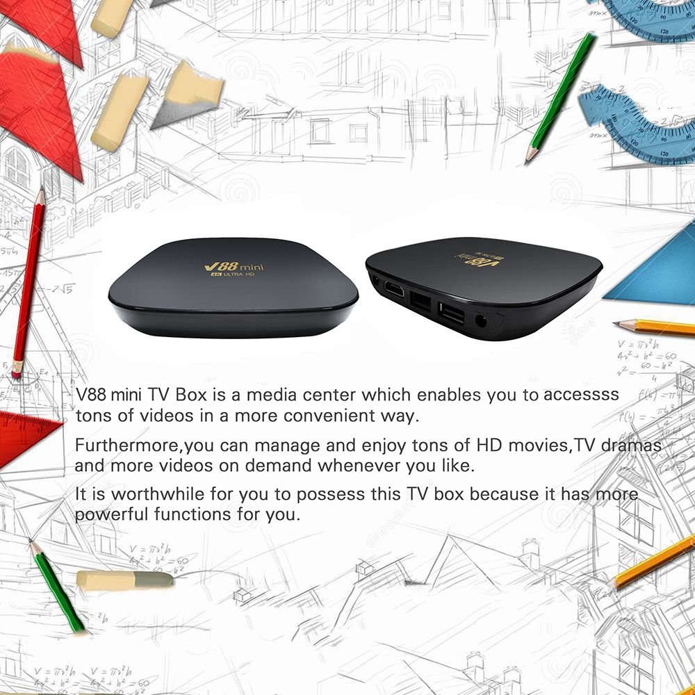 New V88 Mini Smart TV Box Android 12 Allwinner H3 Quad Core 2.4G WIFI 8K Set Top Box Media Player